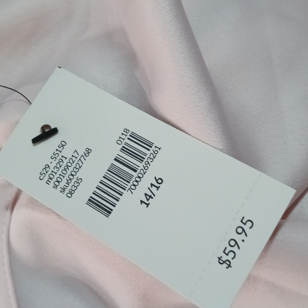 Lane Bryant Pink Kimono Long Sleeve Top Blouse Plus Size Back Tie Closure - Picture 8 of 10